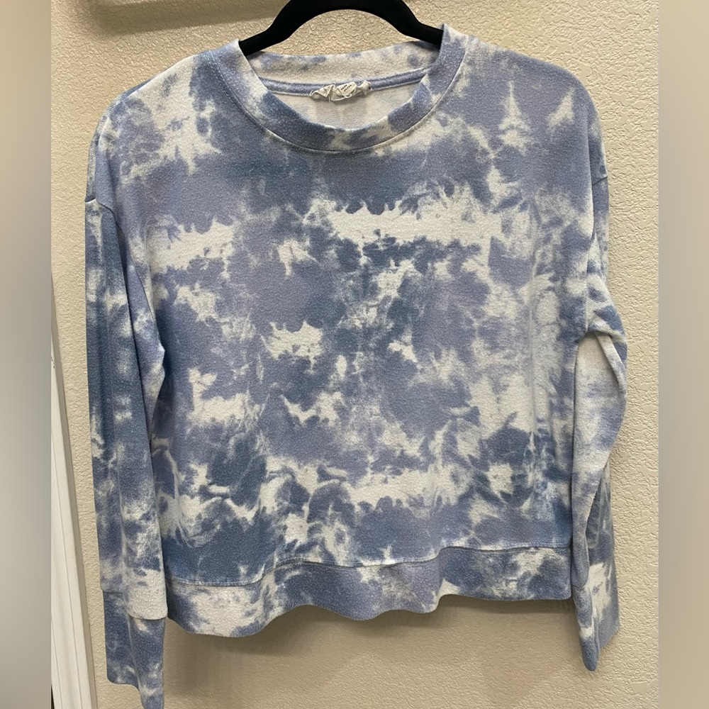 Pink Republic, Sweater, Light Blue Tye Dye, Long Sleeve, Size S